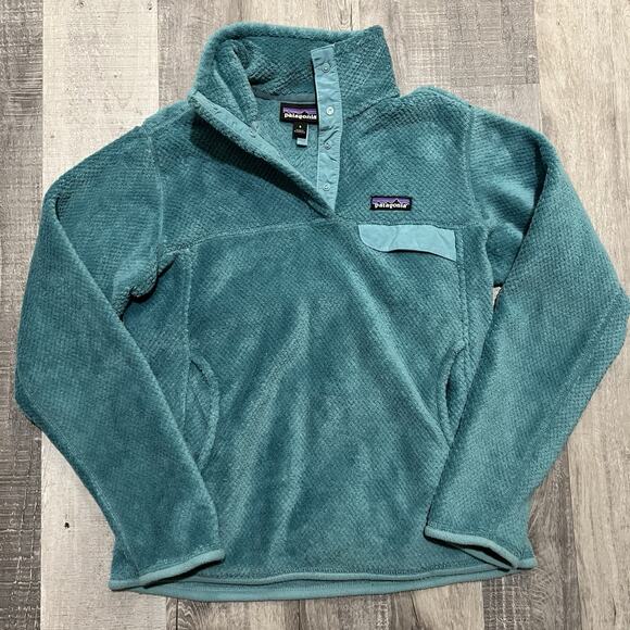 Patagonia ReTool Snap-T Dark Teal Blue Fleece Pull Over Outdoor Hike Casual Sz S - Picture 1 of 5